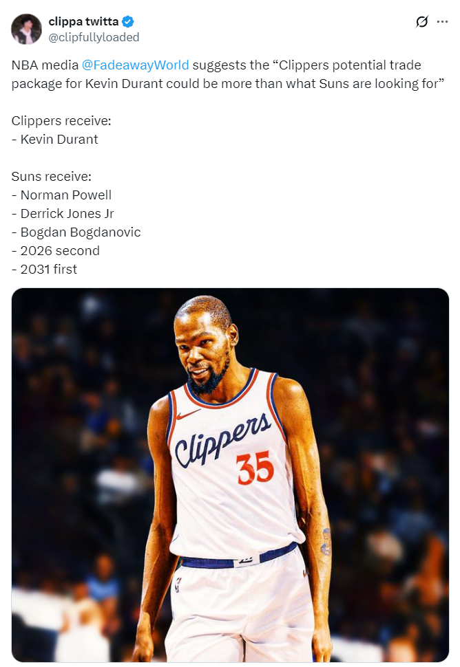 美媒曝小卡入KD交易!1362亿大佬为夺冠拼了?船媒盼5换1组三巨